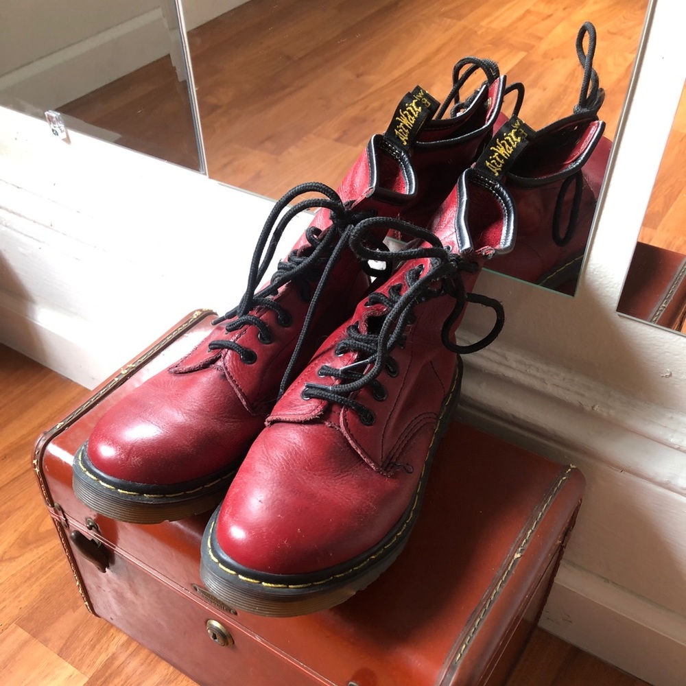 Soft Red Leather Doc Marten boots